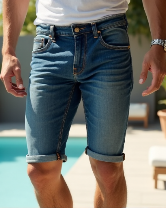 Hollywood Luxe Slim Fit Denim Shorts