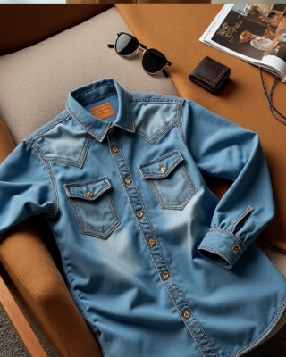 Hollywood Classic Denim Western Shirt