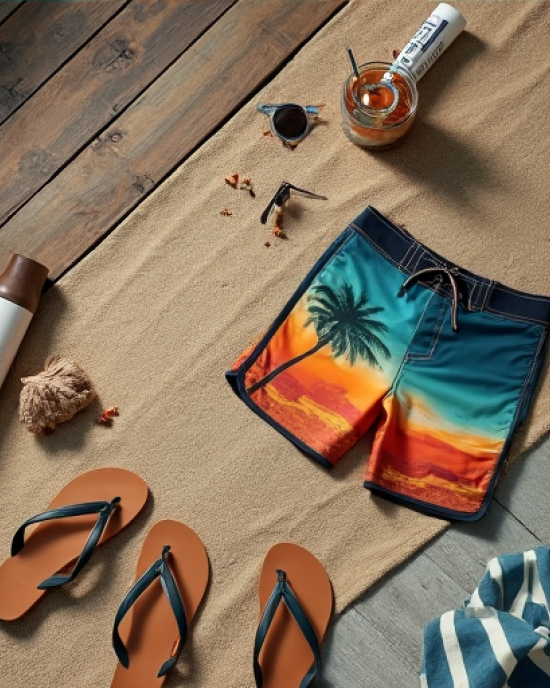 Hollywood Wave Quick-Dry Board Shorts Hollywood Wave Quick-Dry Board Shorts