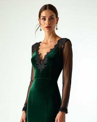 Hollywood Glam Velvet Elegance Gown