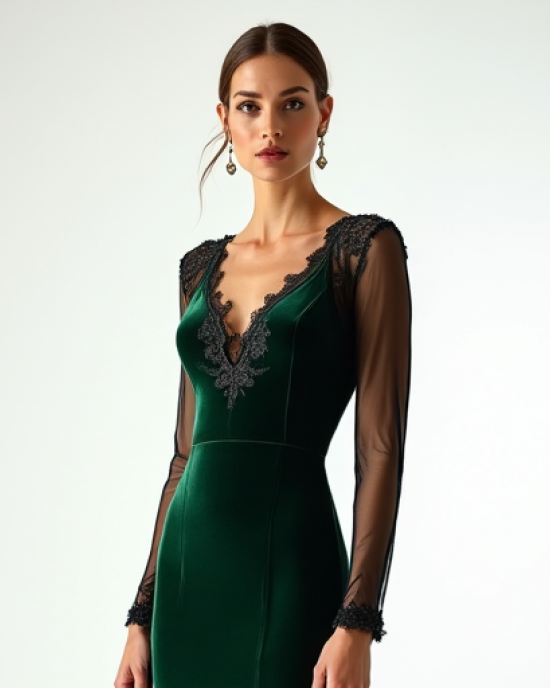 Hollywood Glam Velvet Elegance Gown