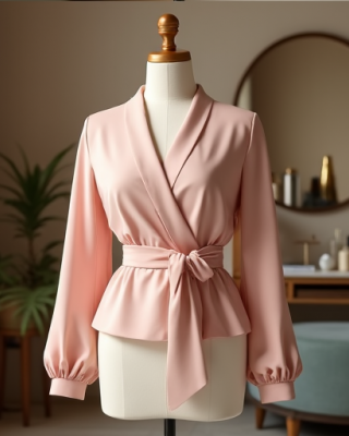 Hollywood Chic Wrap Blouse