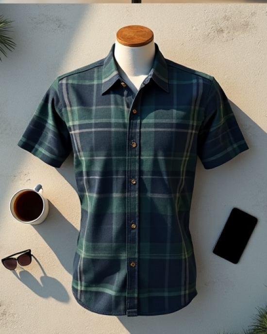 Hollywood Plaid Luxe Short Sleeve Shirt