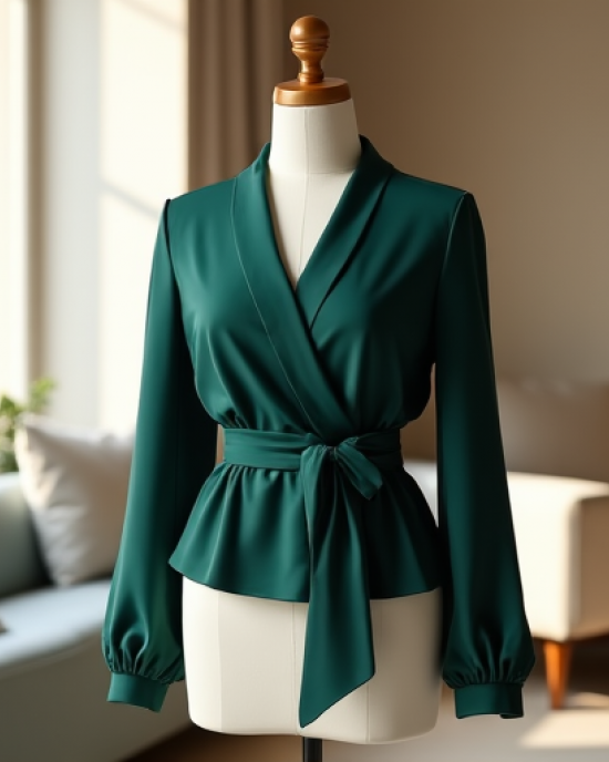 Hollywood Chic Wrap Blouse