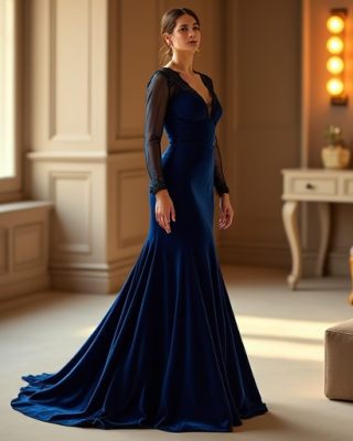 Hollywood Glam Velvet Elegance Gown