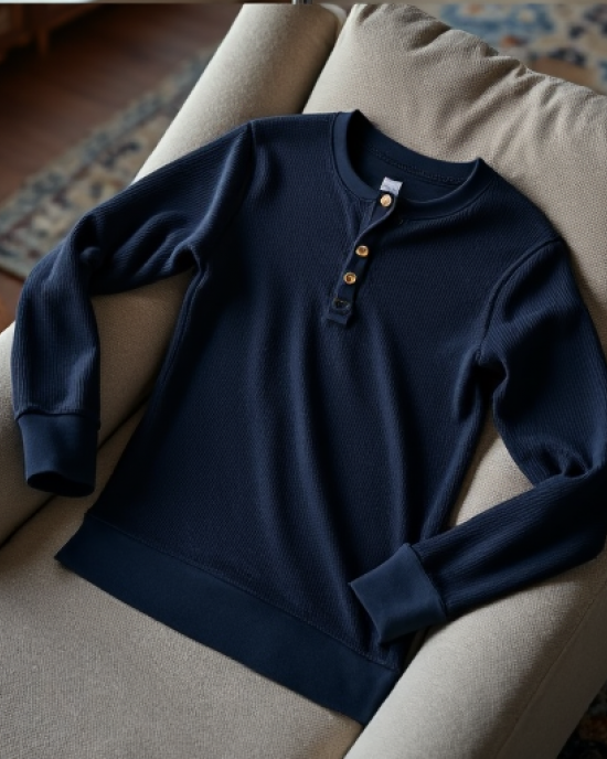 Hollywood Luxe Waffle Knit Henley