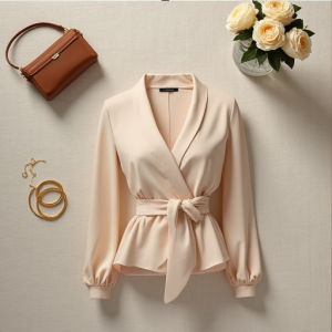 Hollywood Chic Wrap Blouse