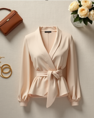 Hollywood Chic Wrap Blouse