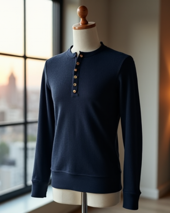 Hollywood Luxe Waffle Knit Henley